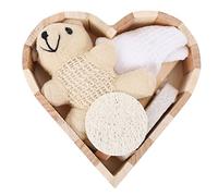 DEARMAMY Baño Adorable Forma De Corazón Kit De Baño Osito Esponja Vegetal Para Guante De Artículos De Ducha Para Interiores Set De Mujer Set Ducha Mujer