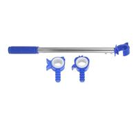 DEARMAMY Barra Telescópica Extensible para Abrir Ventanas 3 Piezas, Aluminio Anodizado Plateado, Boquilla Azul en Forma de Pato y Manzana, Poste de Tracción Ajustable para Dormitorio,