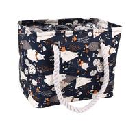 DEARMAMY Bolsa de Aseo Plegable de Lona Azul Asa, Ligera y Portátil para Viajar y Nadar, Organizador Práctico Gran Capacidad