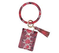 DEARMAMY bolsa de brazalete de mujer cartera llave rojo