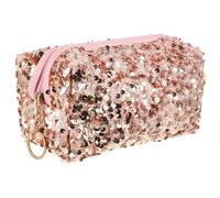 DEARMAMY Bolsa de Maquillaje Organizador Cuadrado Lentejuelas de Viaje para Mujer Gran Capacidad y Portátil de Tela Oxford y Terciopelo Adecuado para Viajes
