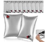 DEARMAMY Bolsa Dispensadora de Vino Portátil 5l, Reutilizable y Rellenable, Pack 10 Unidades, Material Resistente para Bebidas, Uso en Viajes y Fiestas, Bolsa de Bebida con Válvula