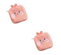 DEARMAMY Bolsa Portátil Para Guardar Toallas Sanitarias 2 Unidades Para El Aseo Personal Femenino Ideal Para El Periodo Menstrual De Felpa Rosa