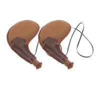 DEARMAMY Bolsas de Agua Portátiles 2 Pcs de Cuero PU Natural 30 Cm, Cantimploras Tradicionales para Camping y Senderismo, Bota de Vino Ligera para Excursiones al Aire Libre Color Aleatorio