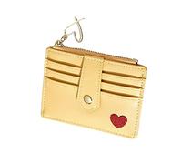 DEARMAMY Bolso Bandolera de Piel con Diseño de Corazón para Mujer Bolso de Mano para Niña Monedero Bolso de Mano Sencillo Bolso de Maquillaje Color Amarillo