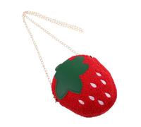 DEARMAMY Bolso Bandolera para Niños con Motivo De Fresa Diseño De Fruta De Peluche Suave Elegante Cartera De Hombro para Niños Pequeños