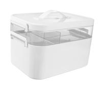 DEARMAMY Botiquin Médico Bolsa Médica Medicamento Código Hogar Portátil Largo Recipiente Caso Almacenamiento con Cerradura Almacenamiento para La Medicina Ordenador Personal Blanco