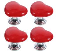DEARMAMY Botón de Descarga para Inodoro Forma de Corazón Color Rojo 4 Unidades Accesorio para Tanque de Agua de Baño Pulsador Auxiliar para Reemplazo Fácil