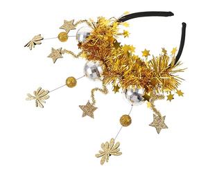 DEARMAMY Botón De Pelo De De Año Nuevo Rojo Diadema De Discoteca Diademas De Mujer Diadema De Año Nuevo De Año Nuevo 2024 Tiar Favores Delirio Fiesta Paño Golden