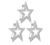 DEARMAMY Broche de Moda para Mujer 3 Piezas, Broche de Chal Forma de Estrella Hueca, Pasador de Aleación 4x4 Cm, Adorno Vintage para Ropa y Bufandas, Accesorio Elegante para Fiesta