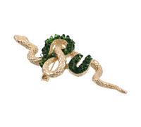 DEARMAMY Broche Del Año De La Serpiente Llavero Campana Pendiente Colgante Collar Para Hombres Collar De Pino Verde Chico Cinta Pendientes Dramáticos Para Mujer Anillo Llavero Green Cobre