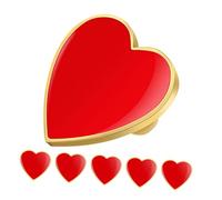 DEARMAMY Broches de Metal Forma de Corazón Rojo, 6 Unidades, Pin de Solapa para Suéter y Chal, Accesorios para Fiesta de San Valentín, Regalos para Mujer, Broches Originales para Ropa