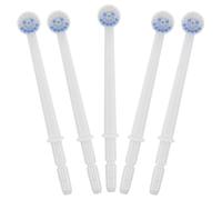 DEARMAMY Cabezales de Cepillo de Dientes de Plástico 5 Piezas Recambio para Irrigador Bucal Puntas Redondas Limpieza Interdental Cuidado Bucal Doméstico y Portátil