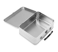 DEARMAMY Caja de Hojalata Blanca 75 MM con Cerradura y Asa Lata Metálica de Almacenamiento Portátil para Dulces Galletas y Recuerdos Contenedor Seguro para Hogar Oficina y Regalos