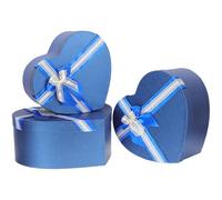 DEARMAMY Caja de Obsequio en Forma de Corazón de 3 Piezas Azul Caja para Flores y Dulces Adecuado para San Valentín Navidad y Almacenamiento Festivo