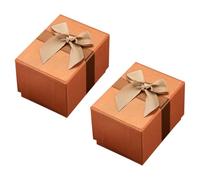 DEARMAMY Caja de Obsequio Lazo Naranja 2 Piezas, Caja para Reloj y Joyas, Soporte de Almacenamiento Compacto para Regalos y Uso en Hogar o Viajes, Diseño Clásico y Funcional