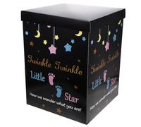 DEARMAMY Caja de papel decoraciones de fiesta de cumpleaños globo de cumpleaños suministros para la fiesta cajas de globos Cajas de bebés temáticos fiesta de divulgación de género Negro