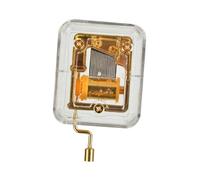 DEARMAMY Caja Musical Mecánica Decorativa Mini Transparente Dorada, Recuerdo para Niños, Música Clásica, Obsequio para Fiestas y Decoración del Hogar