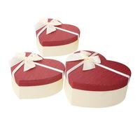 DEARMAMY Cajas De 3 Piezas Caja De En Forma De Corazón Padrinos De Boda Ciervo Es Caso En Forma De Corazón Elegante Clasificado Cajas De En Forma De Corazon Oro Arco Papel