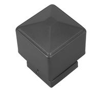 DEARMAMY Capuchón para Poste de Valla Cuadrado Acabado Gris Oscuro Mate Resistente la Intemperie y Fácil Instalación Protector Decorativo para Puentes y Columnas de Buzones