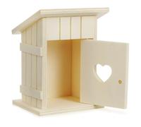 DEARMAMY Casa para Pájaros de Madera Natural sin Pintar Nido para Exteriores 8x7x10 Cm Nido Seguro para Aves Decoración Jardín y Observación de Aves