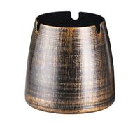 DEARMAMY Cenicero de Metal Vintage Mediano en Forma Cónica Color Cobre Antiguo Cenicero Pulido Compacto para Cigarrillos Contenedor de Cenizas para Hogar Café y Bar Suministros