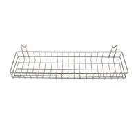 DEARMAMY Cesta Colgante Larga de Metal Negra para Almacenamiento en Cocina y Hogar, Organizador de Artículos Varios, Estante Metálico para Ahorro de Espacio y Orden Doméstico