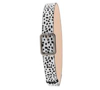 DEARMAMY Cinturón Mujer PU Ajustable con Estampado Animal Blanco y Negro Cinturón Decorativo para Jeans y Vestidos Diseño Occidental Adaptable Tallas
