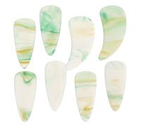 DEARMAMY Clavos Reutilizables para Guzheng Chino, 8 Piezas Doble Curvatura, Color Verde Espiral, Uñas Profesionales para Interpretación, Práctica y Actuaciones Musicales