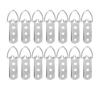 DEARMAMY Colgadores de Cuadros con Anilla D y Tornillos para Colgar Espejos, Ganchos de Tres Agujeros Negros, 20 Piezas, Herrajes Resistentes para Marcos de Fotos en Decoración de Pared