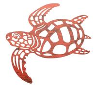 DEARMAMY Colgante de Tortuga de Hierro Tallado para Pared, Decoración Artística para Jardín y Patio, Ornamento Metálico para Interiores y Exteriores, Diseño Hueco Color Marrón, Arte Mural
