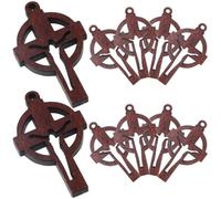 DEARMAMY Colgantes de Cruz de Madera 20 Piezas 21x35 Mm para Manualidades Diy, Dijes Joyería de Madera, Decoración Artesanal y Fabricación de Pulseras