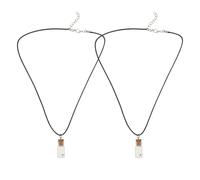 DEARMAMY Collar 2 Mini Botellas de Vidrio Semillas de Mostaza Colgante Religioso Unisex Dije Pequeño de Frasco Cuerda Sintética para Uso Diario Joyería Cristiana Inspiradora