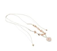 DEARMAMY Collar de Caracolas Artesanal Hawaiano con Colgante de Artificial Cadena Clavicular Elegante y Ligera para Playa y Vacaciones de Verano