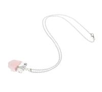 DEARMAMY Collar de Piedra Rugosa Rosa Colgante Irregular para Mujer, Accesorio Natural que Apoya el Sistema Renal y Circulatorio en Relaciones Familiares