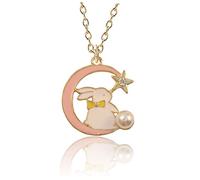 DEARMAMY collar moisennette encanto equipo juguete dibujos animados cadena de cuello para las niñas juegan joyas cadenas de cuello festival decoración del cuello aleación rosa