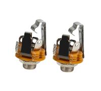DEARMAMY Conector de Guitarra Eléctrica Estéreo 6,5 Mm Metálico Doble Canal 2 Piezas para Micrófono y Audio, Accesorio Partes de Guitarra, Resistente y Multifuncional para Instrumentistas