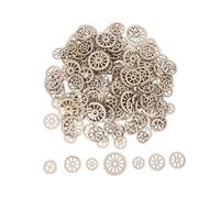 DEARMAMY Conjunto de 200 engranajes de madera sin tratar, resistentes y decorativos para uso en decoración steampunk y espacios interiores Varios estilos