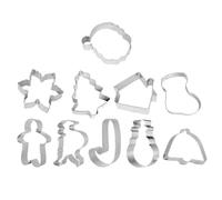 DEARMAMY Cortador de Galletas Navideño Antiadherente, 10 Piezas, Cortador de Galletas de Acero Inoxidable, Patrón Navideño, Desmoldeo Rápido, para Repostería Casera y Varios estilos