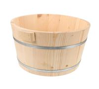 DEARMAMY Cubo para Lavar los Pies de Madera Natural Profundo 21 Cm para Niños Uso Doméstico sin Pintura Baño de Pies Práctico y Seguro