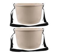 DEARMAMY Cubo para Recoger Frutas Multifuncional 22 Lb Color Claro 2 Piezas con Correa de Hombro Cesta Portátil para Cosecha en Huerto y Jardín Herramienta Agrícola para Fertilizantes