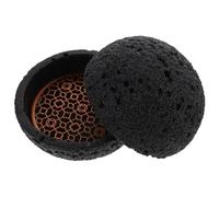 DEARMAMY Cuenco para Servir 125 CM Esfera de Obsidiana Diseño Hueco Decorativo para Cocina Molecular Plato de Ensalada y Postres Tazón para Mariscos y Cócteles Decoración para Mesa