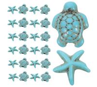 DEARMAMY Cuentas Marinas Turquesa 40 Piezas Dijes de Tortuga y Estrella de Mar Abalorios para Hacer Joyas DIY Amuletos para Pulseras y Collares Accesorios Artesanales de Playa