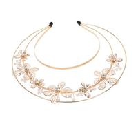 DEARMAMY de lolita de pelo diadema lolita diadema para mujer tocado lolita diadema de diadema con de flores decorativa para mujer perla Golden