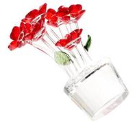 DEARMAMY Decoración de Flores de Cristal Delicado para Escritorio Adorno Floral Interior Compacto y Elegante Artesanía Creativa para Decoración de y Centros de Mesa