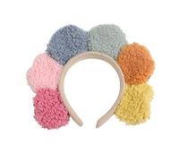 DEARMAMY Diadema de Color Diseño de Girasol de Peluche para Maquillaje Lavarse la Cara Accesorio Cabello para Mujer Colorida de Lana de Cordero