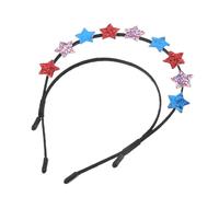DEARMAMY Diadema De Del Día Independencia Doble Capa De Purpurina y Estrellas Accesorio Cabello Patriótico Para Celebraciones Especiales