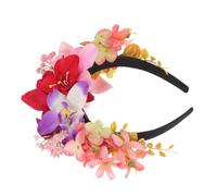 DEARMAMY Diadema De Flores Artificiales Lirios Banda Cabello De Fiesta Decoración Cabello De Boda Para San Valentín