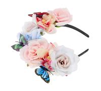 DEARMAMY diadema de flores artificiales Víspera de Todos Venda diadema de chicas diademas de halloween accesorios de para mujer tela
