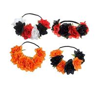 DEARMAMY Diadema De Flores Falsas Para Halloween 4pcs Tocado De Fiesta Broche Para El Pelo